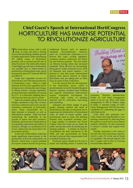 HORTICULTURE HAS IMMENSE POTENTIAL TO REVOLUTIONIZE AGRICULTURE