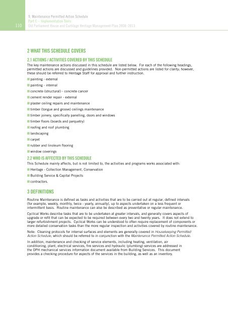 OLD PARLIAMENT HOUSE AND CURTILAGE HERITAGE MANAGEMENT PLAN 2008–2013