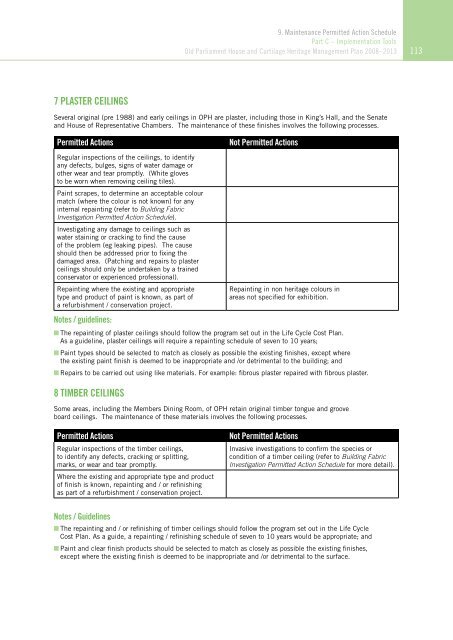 OLD PARLIAMENT HOUSE AND CURTILAGE HERITAGE MANAGEMENT PLAN 2008–2013