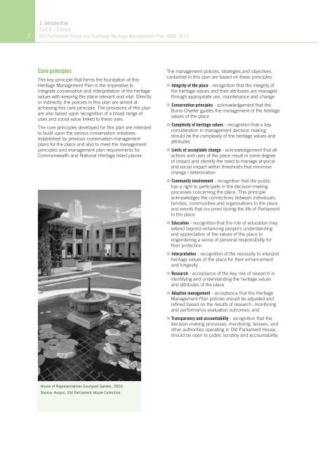 OLD PARLIAMENT HOUSE AND CURTILAGE HERITAGE MANAGEMENT PLAN 2008–2013