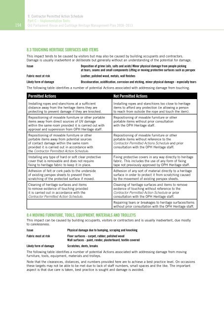 OLD PARLIAMENT HOUSE AND CURTILAGE HERITAGE MANAGEMENT PLAN 2008–2013