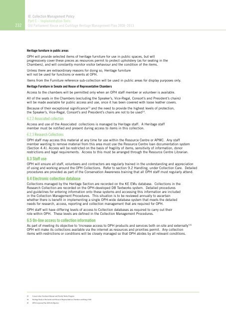 OLD PARLIAMENT HOUSE AND CURTILAGE HERITAGE MANAGEMENT PLAN 2008–2013