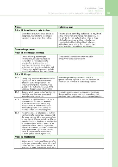 OLD PARLIAMENT HOUSE AND CURTILAGE HERITAGE MANAGEMENT PLAN 2008–2013