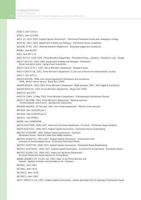 OLD PARLIAMENT HOUSE AND CURTILAGE HERITAGE MANAGEMENT PLAN 2008–2013