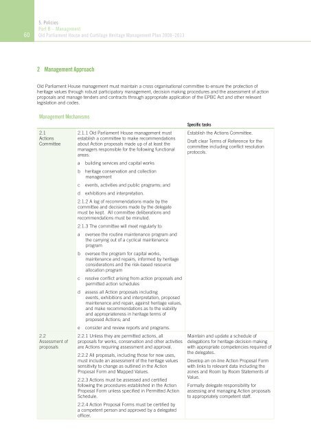 OLD PARLIAMENT HOUSE AND CURTILAGE HERITAGE MANAGEMENT PLAN 2008–2013