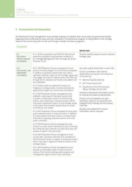 OLD PARLIAMENT HOUSE AND CURTILAGE HERITAGE MANAGEMENT PLAN 2008–2013