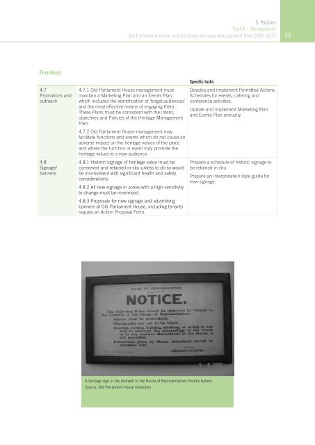 OLD PARLIAMENT HOUSE AND CURTILAGE HERITAGE MANAGEMENT PLAN 2008–2013