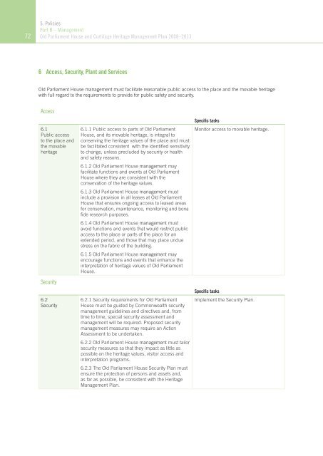 OLD PARLIAMENT HOUSE AND CURTILAGE HERITAGE MANAGEMENT PLAN 2008–2013