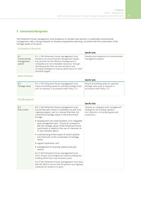 OLD PARLIAMENT HOUSE AND CURTILAGE HERITAGE MANAGEMENT PLAN 2008–2013