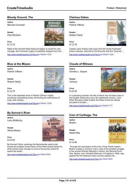 Fiction / Classics - Audio Book Catalogs