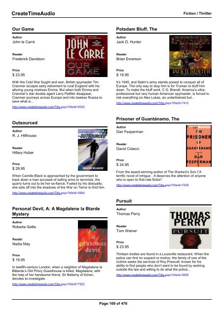 Fiction / Classics - Audio Book Catalogs