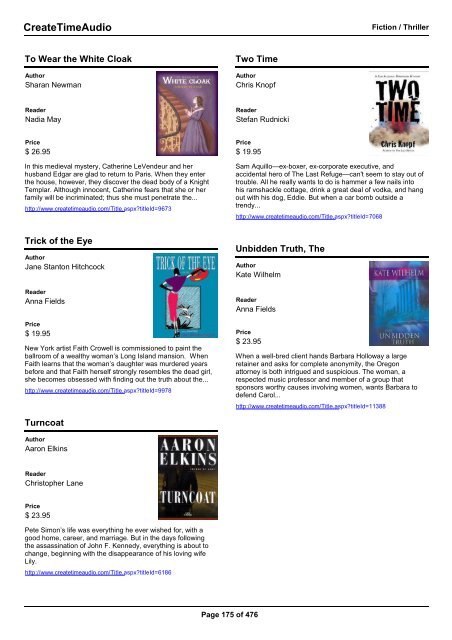 Fiction / Classics - Audio Book Catalogs