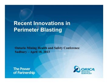 Recent Innovations in Perimeter Blasting