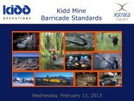 Kidd Mine Barricade Standards