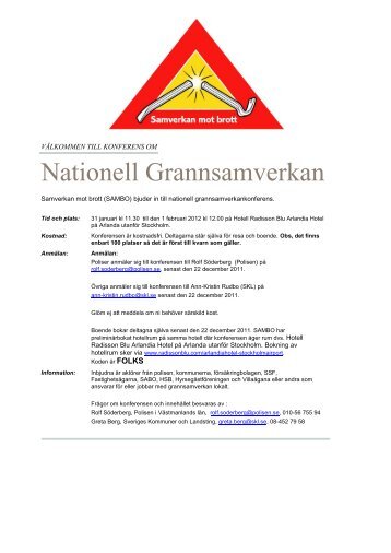 Läs mer i Inbjudan med program - Sveriges Kommuner och Landsting