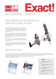 New MICRO-FLOW Sensor for improved quality control New brochures