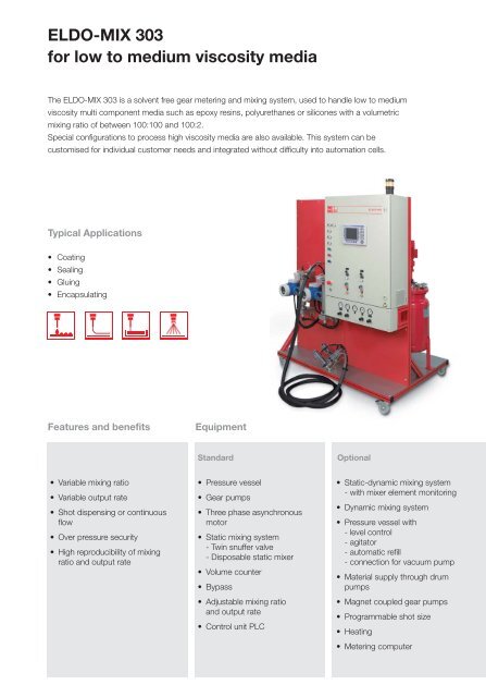 DOPAG Metering and Mixing System for low to medium viscosity media ELDO-MIX 303