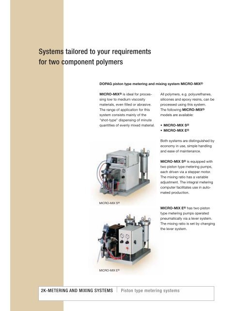 Advanced Metering and Mixing Technology