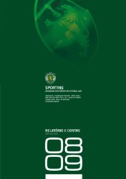 RELATÓRIO E CONTAS DA SPORTING SAD ÉPOCA 2008 / 2009