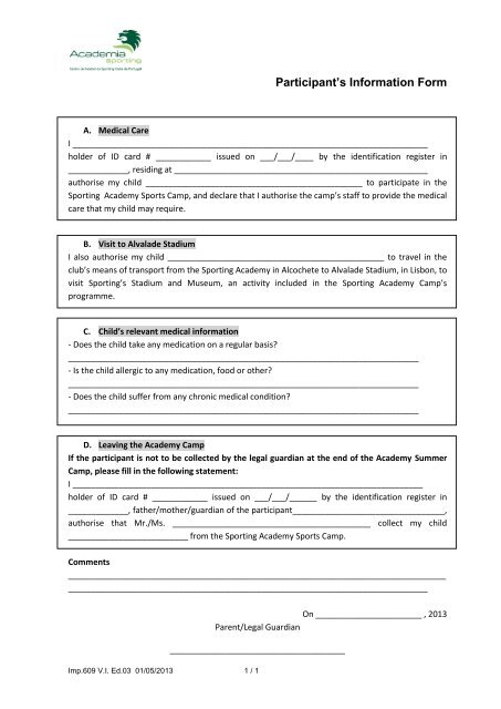 Participant’s Information Form