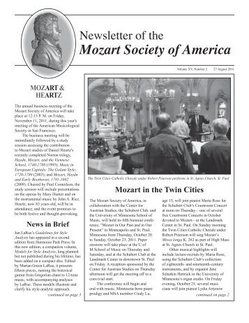 August 2011 - Mozart Society of America