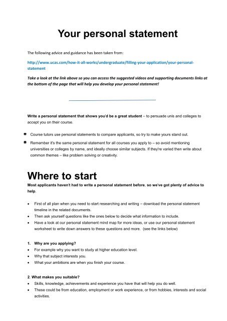 university of salford personal statement guide