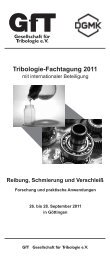 Programmheft Fachtagung_2011.cdr - Gesellschaft für Tribologie eV