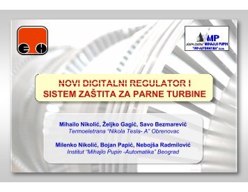 novi digitalni regulator i sistem zaÅ¡tita za parne turbine