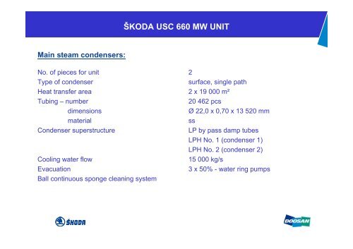 Skoda Supercritical Steam Turbine 660 MW