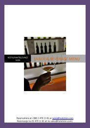 Our snack & beverage menu - Hotel Slon