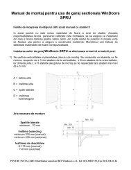 Manual de montaj pentru usa de garaj sectionala WinDoors SPRU
