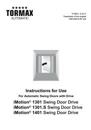 Instructions for Use iMotionÂ® 1301 Swing Door Drive ... - BIT WinDoors