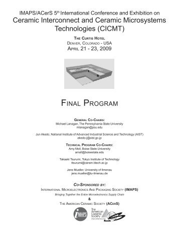 CICMT Final Program 2009.pmd - The American Ceramic Society