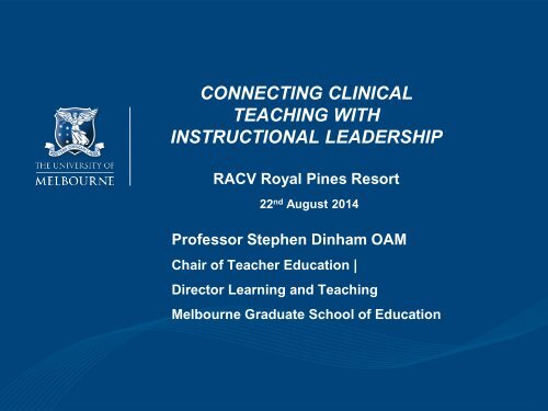 CONNECTING CLINICAL TEACHING WITH INSTRUCTIONAL LEADERSHIP