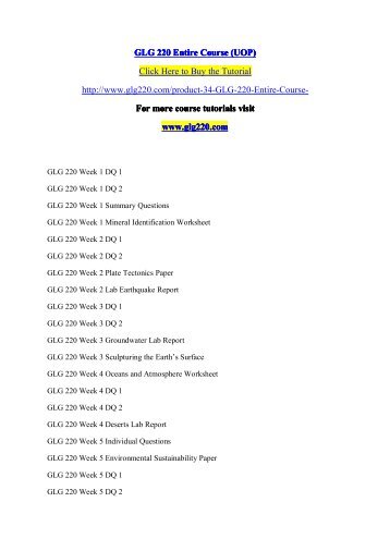 glg 220 week 1 mineral identification Glg101 r5 week 1 mineral identification worksheet1 mineral identification worksheet glg/220 version 2 1 documents similar to week 1 homework individual. glg 220 week 1 mineral identification Glg101 r5 week 1 mineral identification worksheet1 mineral identification worksheet glg/220 version 2 1 documents similar to week 1 homework individual.