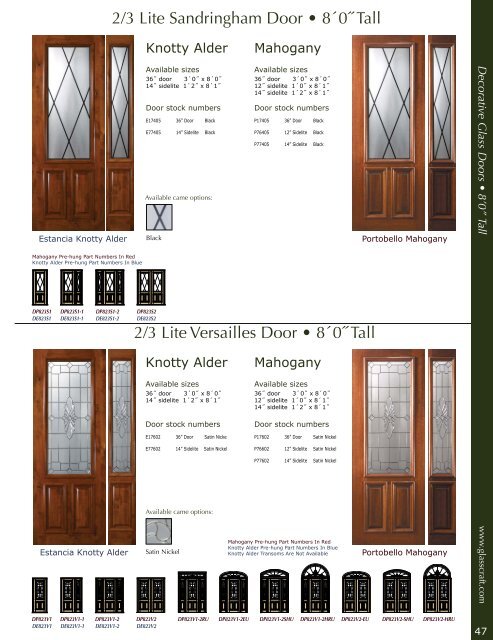 Mahogany &Knotty Alder Entry Doors