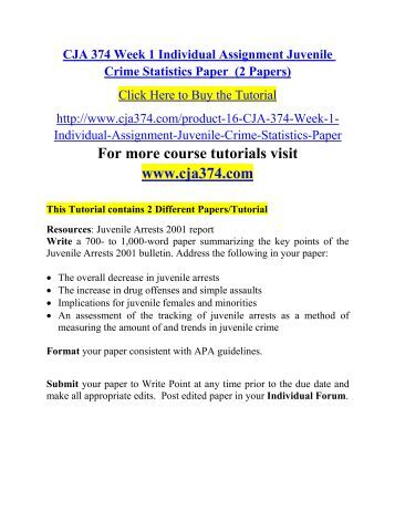 Juvenile crime statistics paper