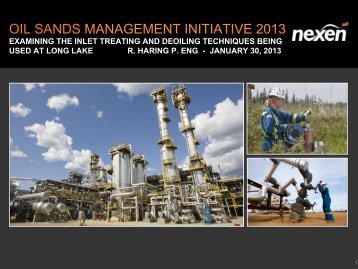 OIL SANDS MANAGEMENT INITIATIVE 2013