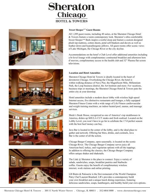 hotel brochure pg1 - The Sheraton Chicago Hotel & Towers