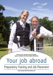 Your job abroad - European Hotel Academy