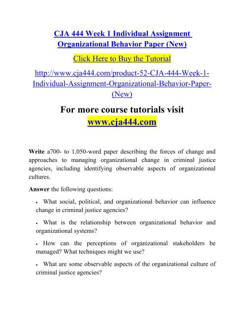 Individual assignment organizational behavior terminology and concepts paper 06 image