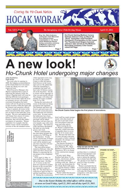 A new look! Ho-Chunk Hotel Ho-Chunk ... major - undergoing Nation