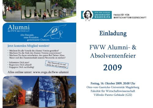 Einladung FWW Alumni - Otto-von-Guericke-Universität Magdeburg