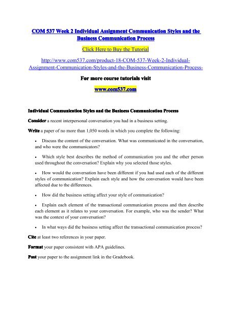 communication assignment pdf free download