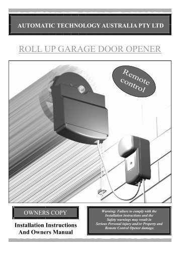 ROLL UP GARAGE DOOR OPENER - Capital Doorworks