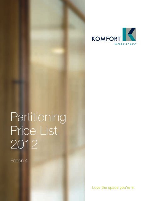Partitioning Price List 2012 - Komfort