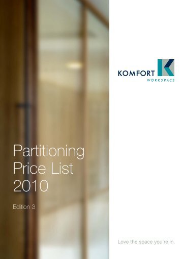 Partitioning Price List 2010 - Komfort