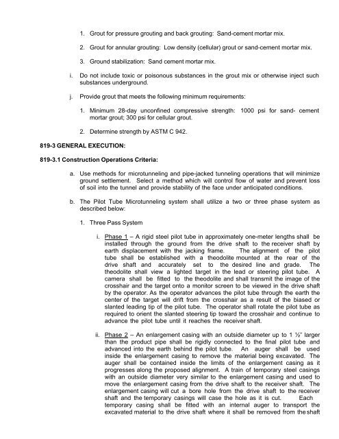 SECTION 819 MICROTUNNELING AND PIPE-JACKED TUNNELS ...