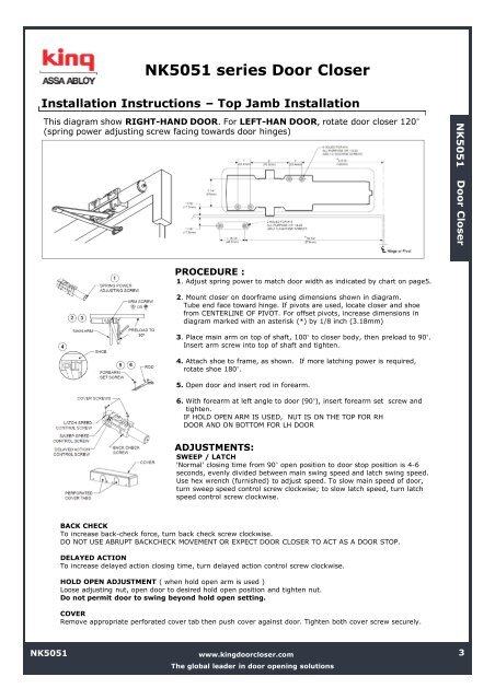 Nk5051 Series Door Closer