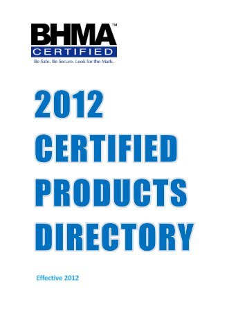 The BHMA Certification Mark